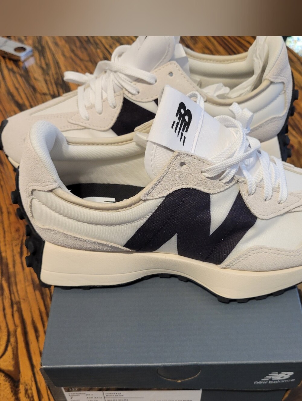 New Balance 327 size 7 new  Women's White Sneakers with Black 'N' Accent